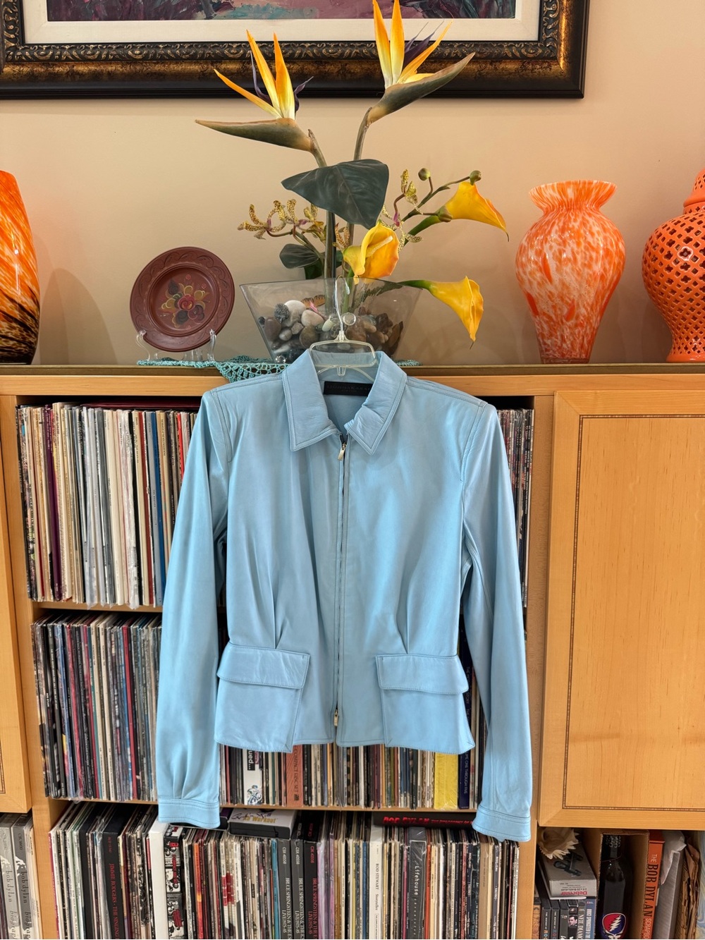PRICE DROP: NWOT, DONNA KARAN NEW YORK, 10, LAMBSKIN LEATHER JKT -TAILORED WAIST